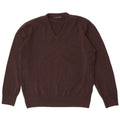 Zara Hombre Jersey Cuello Pico XL Lana Marrón