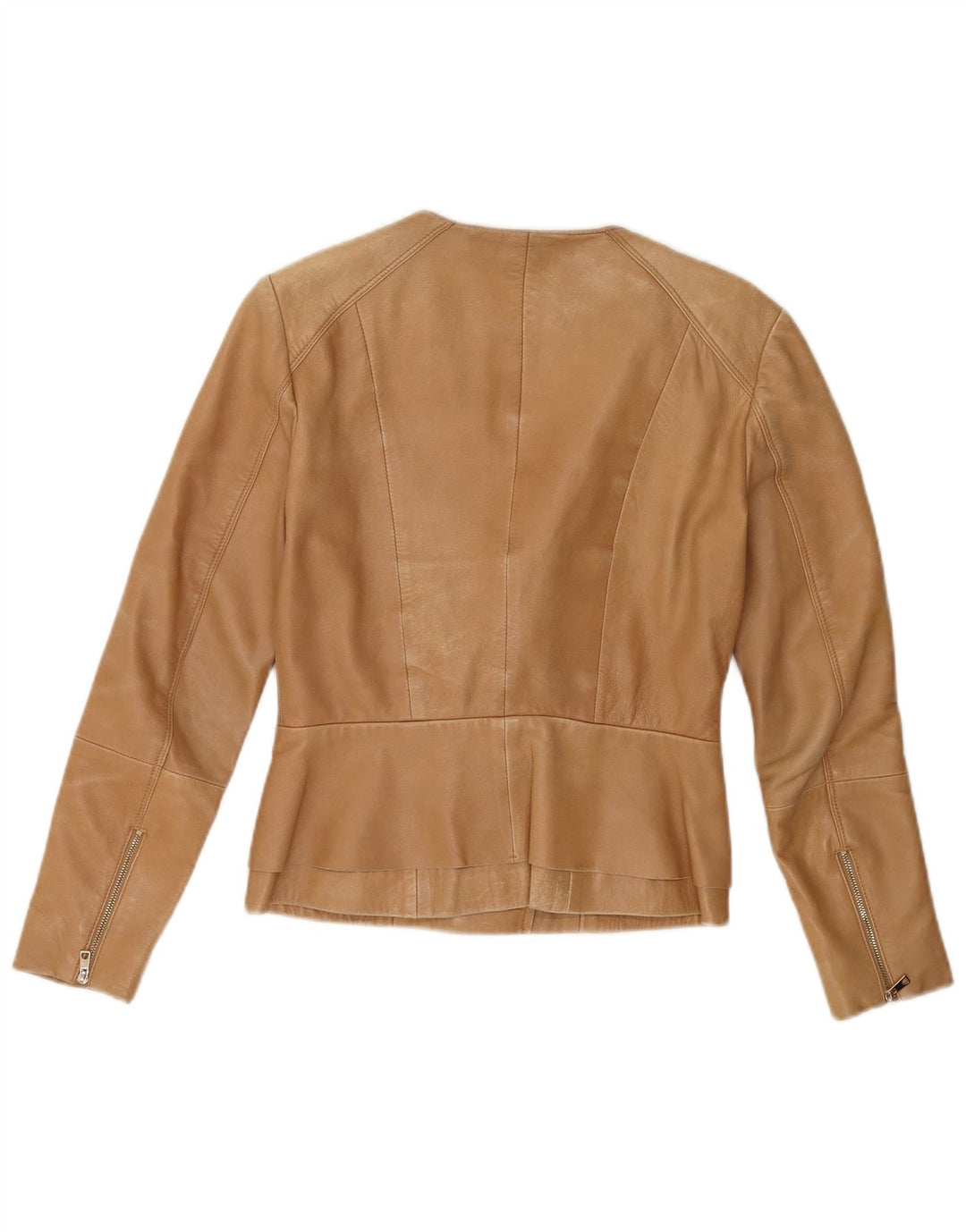 Mango Chaqueta de cuero para mujer UK 10 Small Cuero marrón