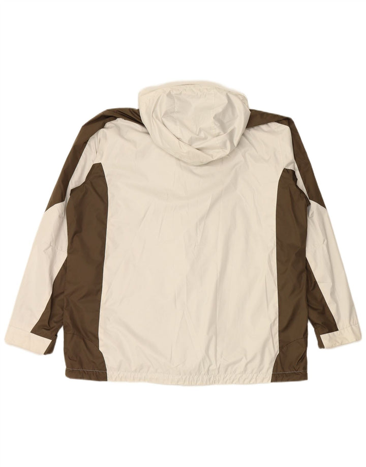 IGUANA Chaqueta cortavientos con capucha para mujer EU 46 XL Blanco Colorblock