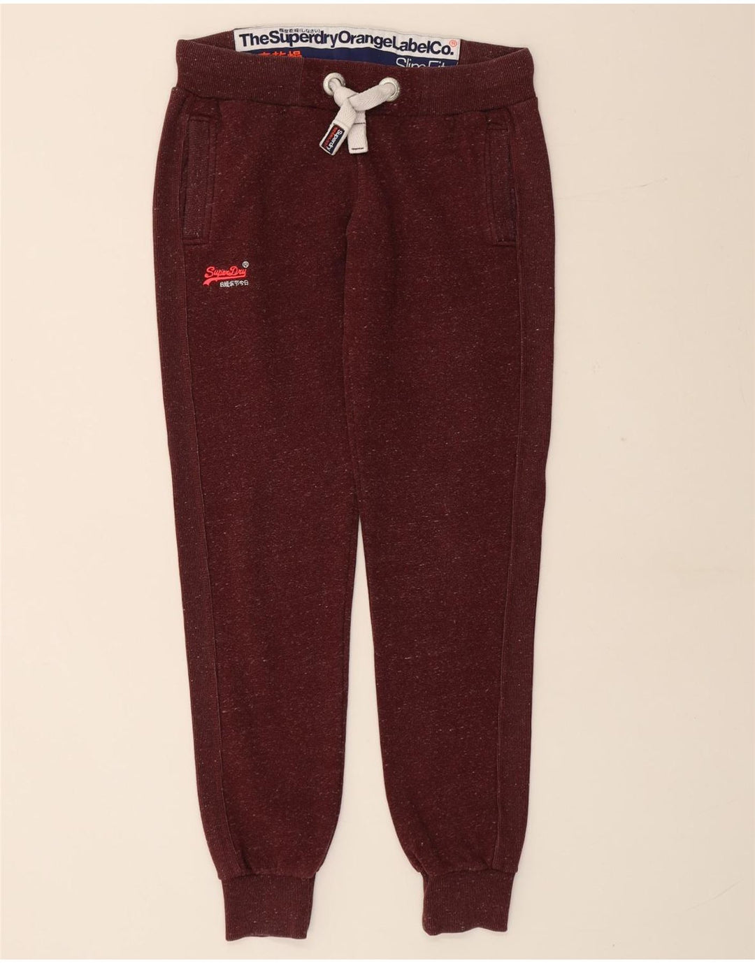 SUPERDRY Pantalones de chándal para mujer Joggers UK 44 Medium Borgoña moteado