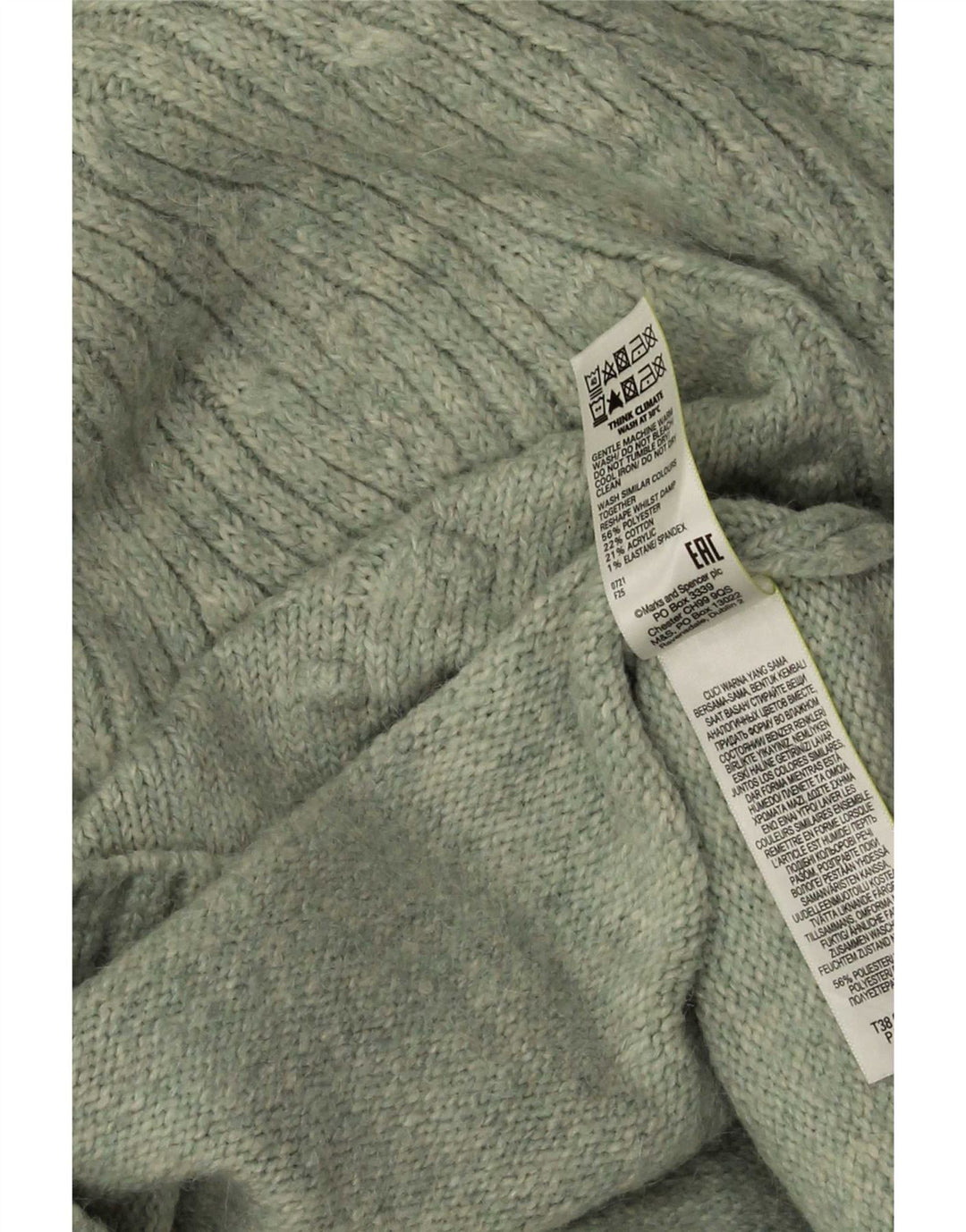 Marks & Spencer - Jersey con cuello alto para mujer, talla 40, color verde medio