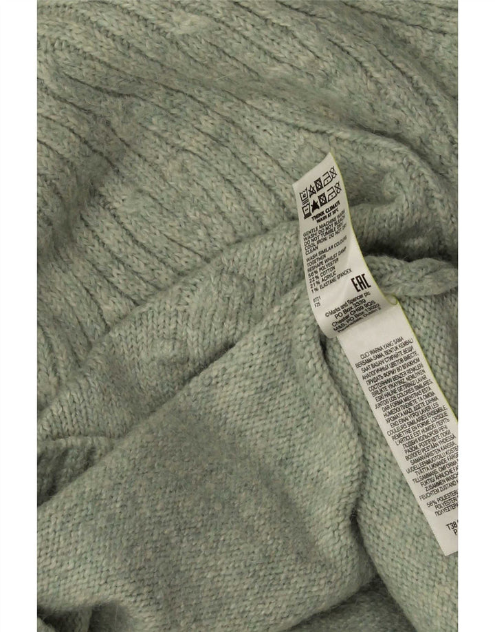 Marks & Spencer - Jersey con cuello alto para mujer, talla 40, color verde medio