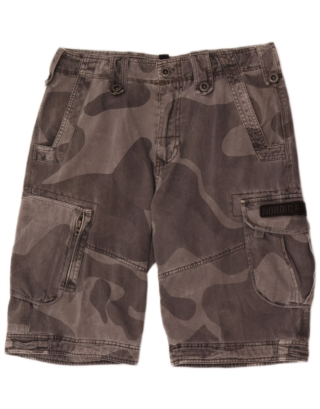 Vintage hombres cargo pantalones cortos grandes W34 camuflaje gris