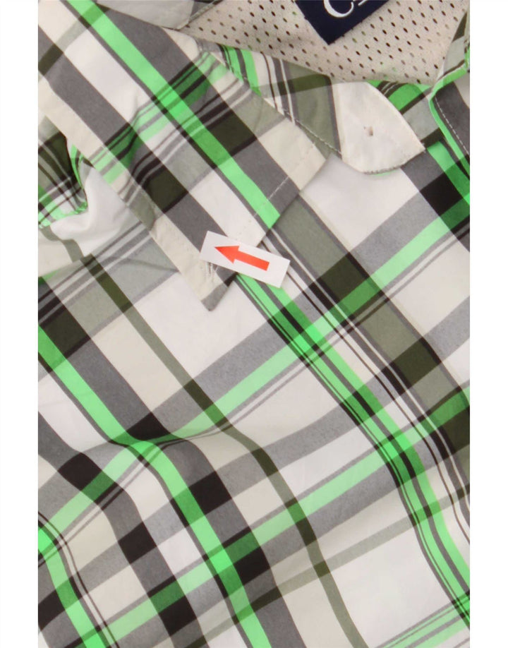 Chaps Camisa de manga corta para hombre 2XL Poliéster a cuadros verdes