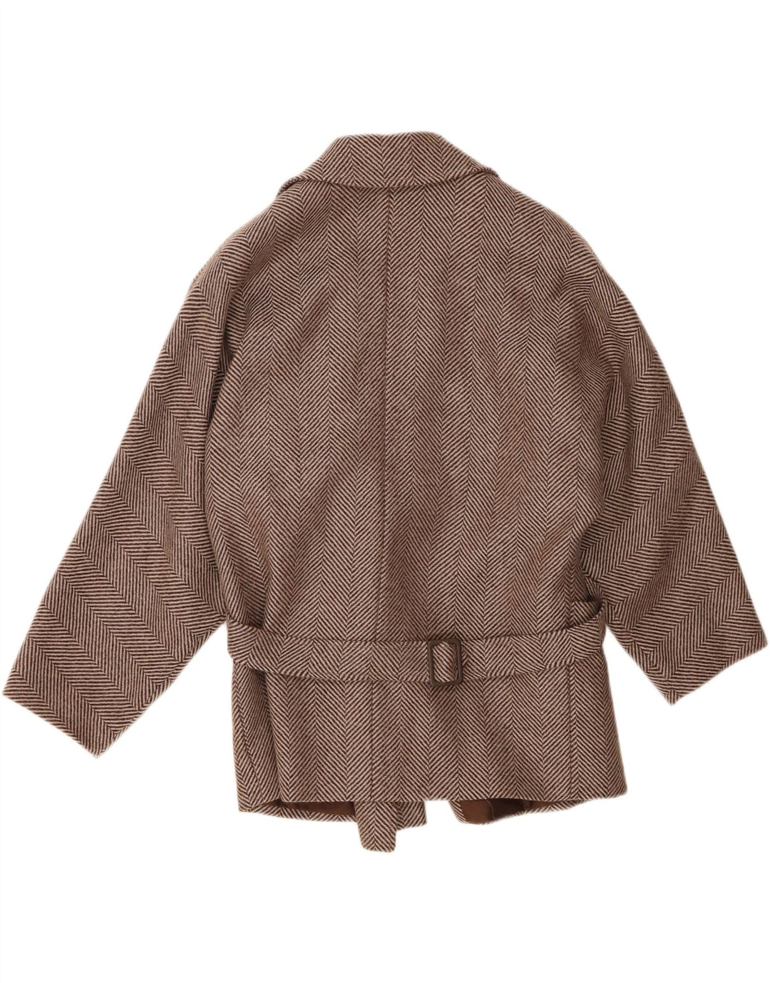 Abrigo vintage para mujer IT 44 Lana Chevron marrón medio