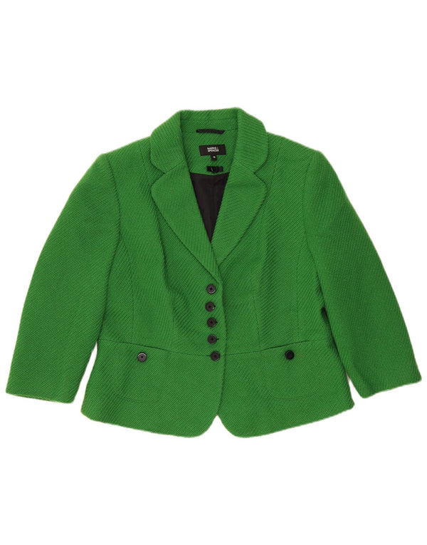 Marks & Spencer Chaqueta tipo blazer de 5 botones para mujer UK 46 Poliéster verde grande