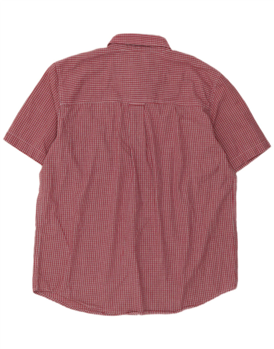 Chaps Camisa de manga corta para hombre de algodón a cuadros rojo grande