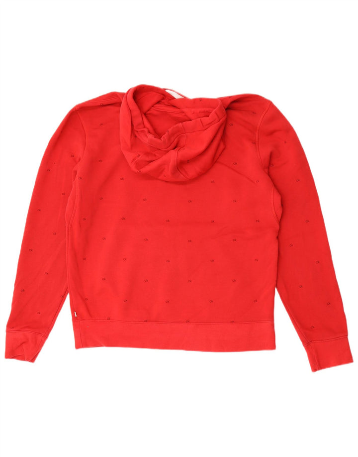Calvin Klein Hombre Sudadera Con Capucha Gráfica Jersey De Algodón Rojo Medio