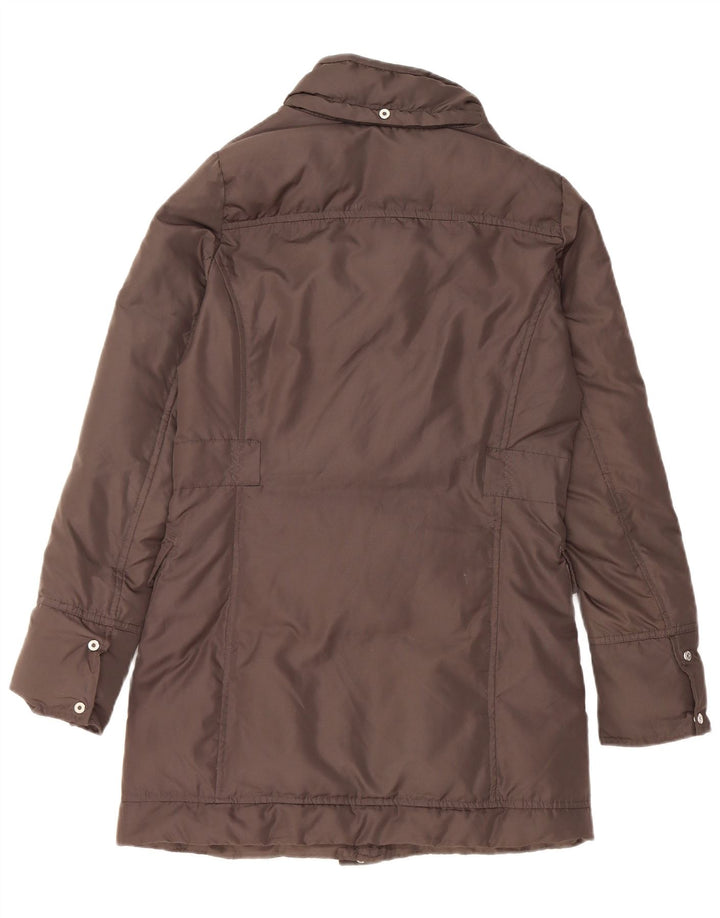 Champion Abrigo acolchado con capucha para mujer UK 10 Small Marrón Poliéster