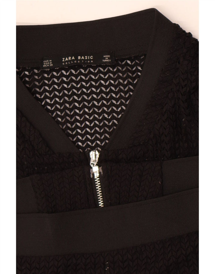Zara - Chaqueta bomber transparente para mujer, talla 40, talla mediana, color negro