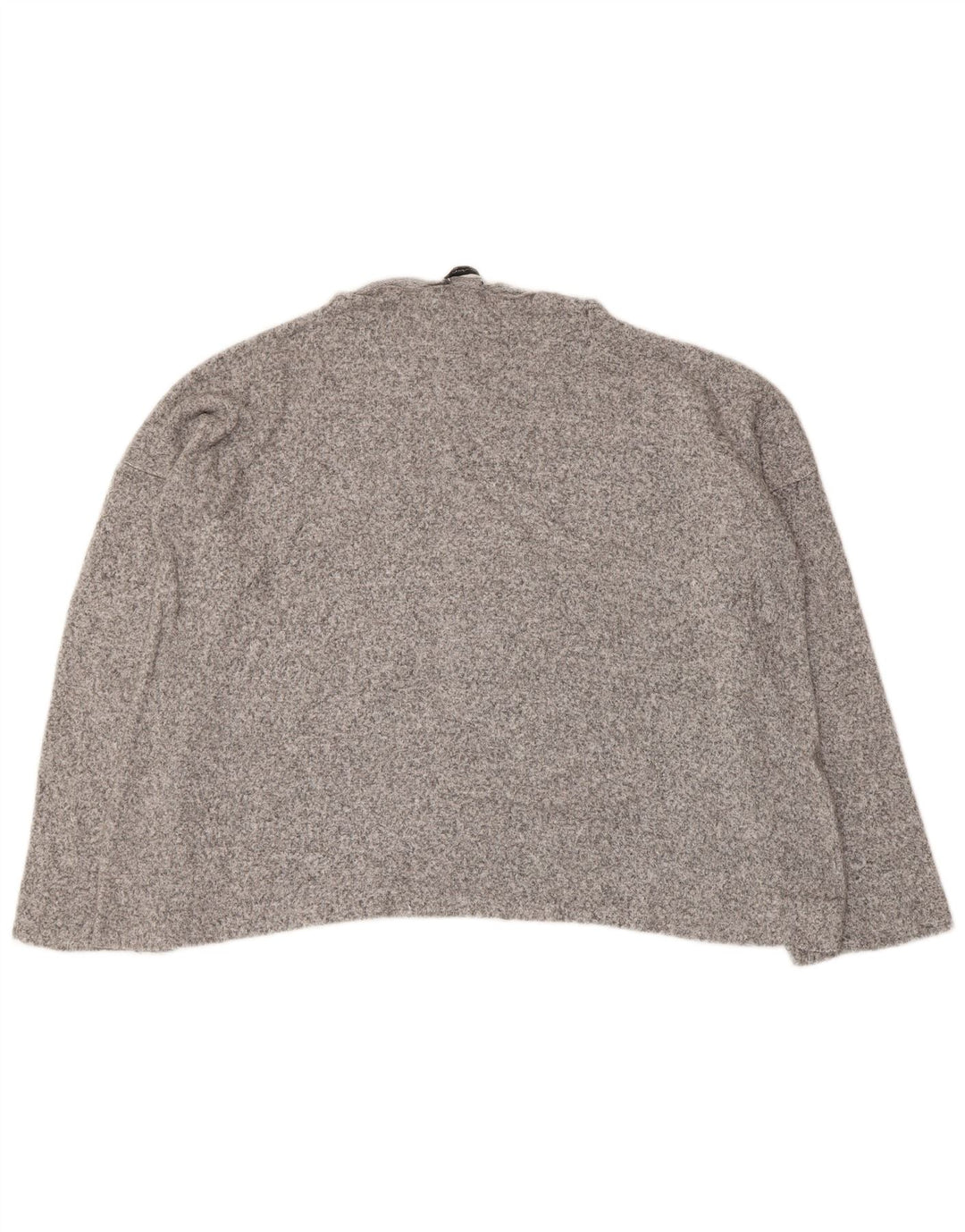 Zara Mujer Top Manga Larga UK 44 Gris Medio Moteado