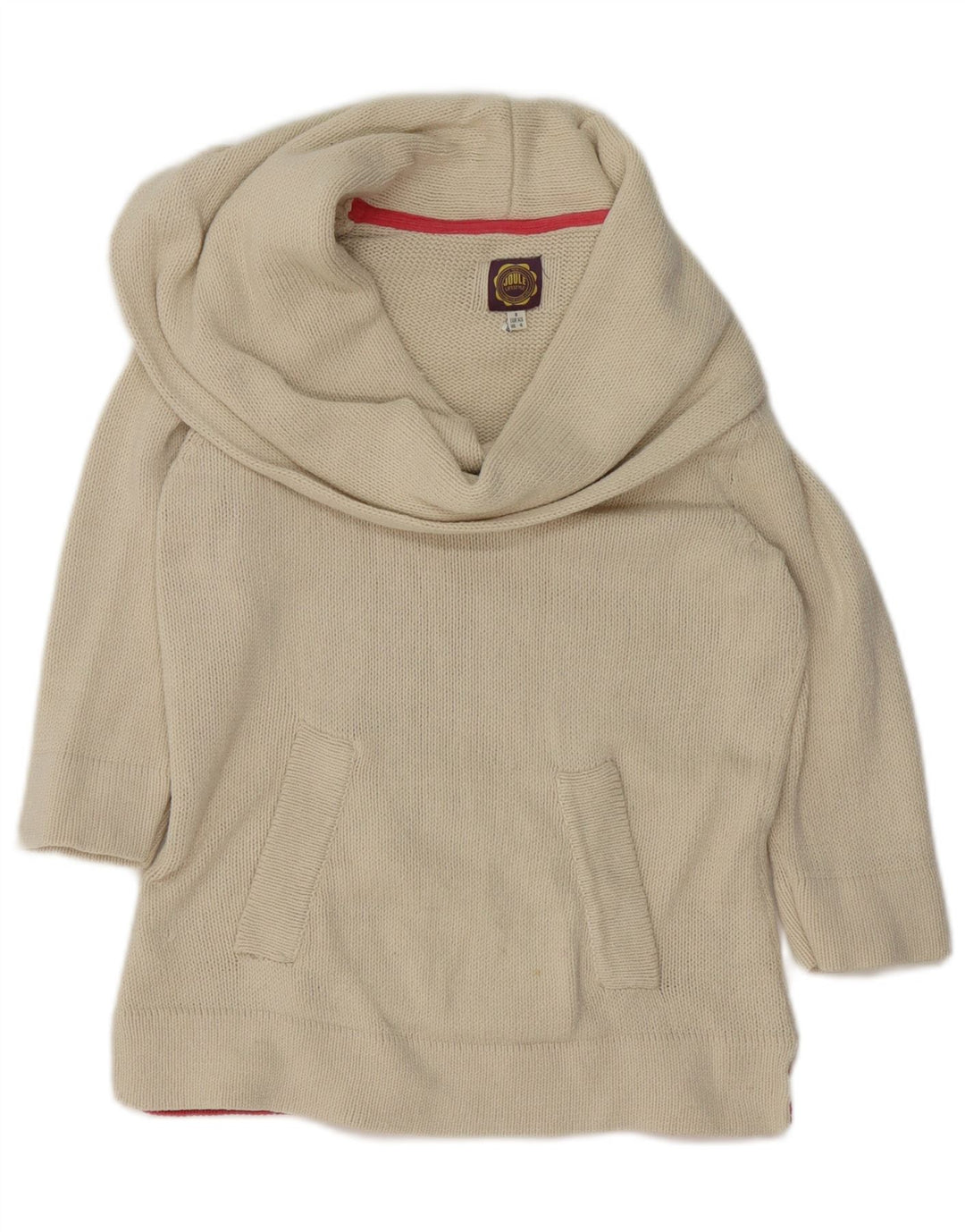 Joules Suéter tipo jersey con cuello chal para mujer UK 8 Small Off White