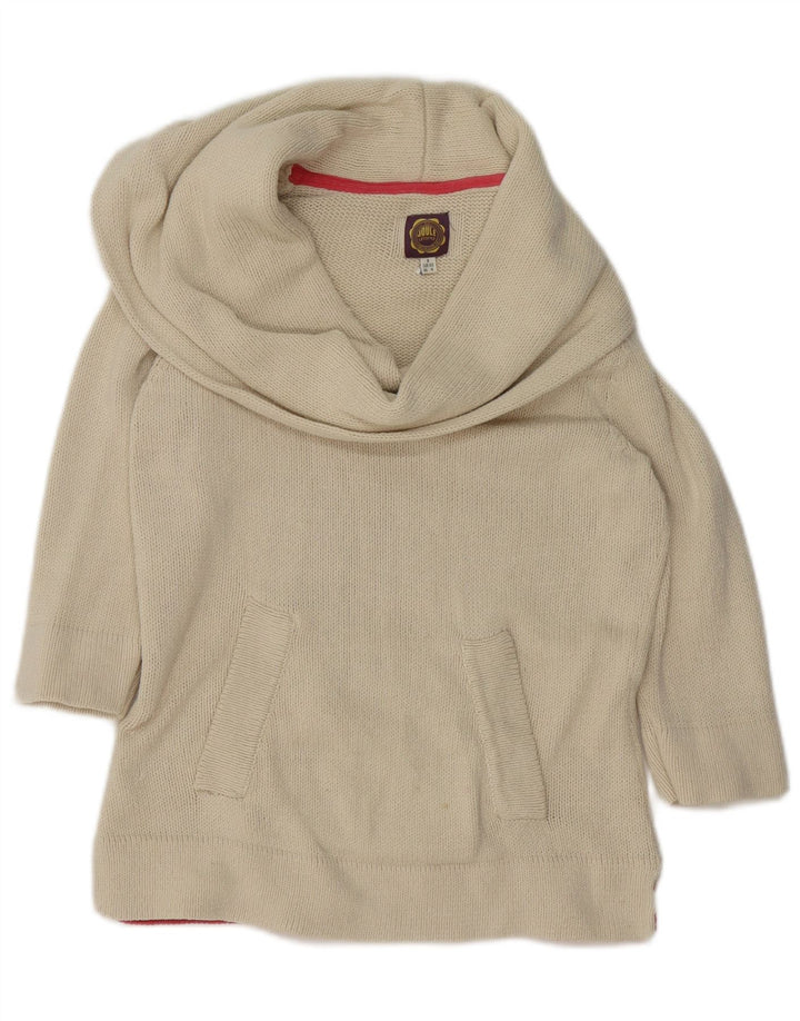 Joules Suéter tipo jersey con cuello chal para mujer UK 8 Small Off White