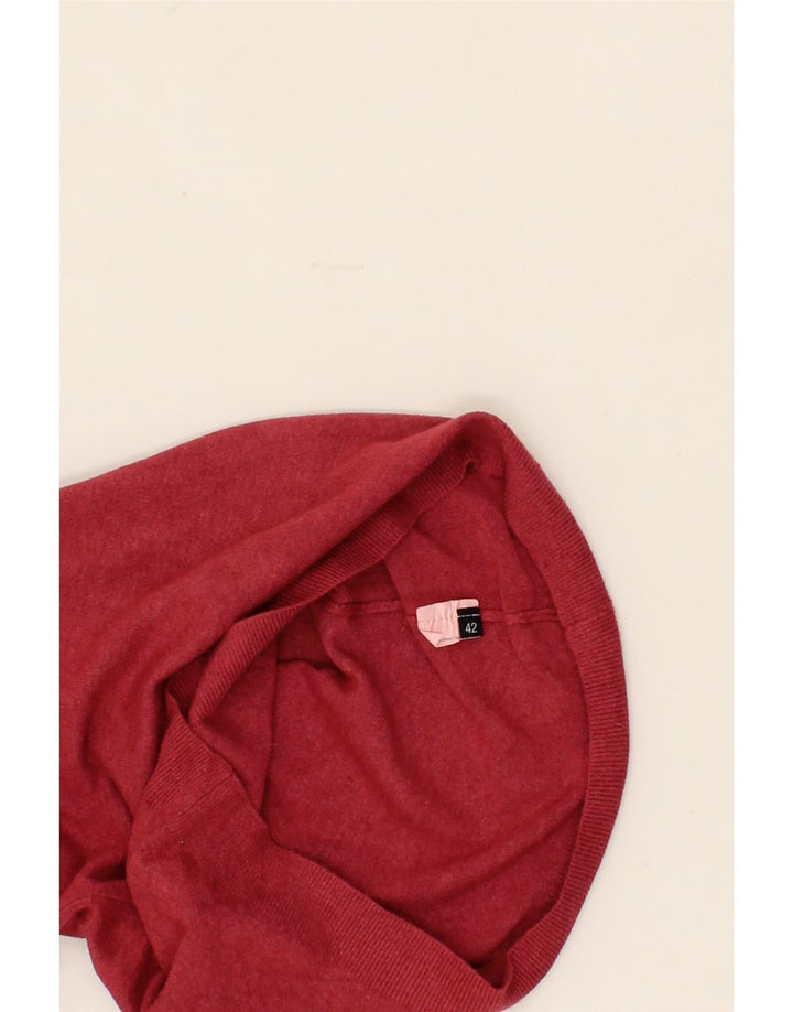TRUSSARDI Womens V-Neck Jumper Sweater IT 42 Medium Red Vintage Trussardi and Second-Hand Trussardi from Messina Hembry 