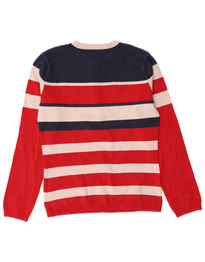 TOMMY HILFIGER Suéter tipo jersey con cremallera y cuello para mujer Reino Unido 40 Mediano Rayas rojas