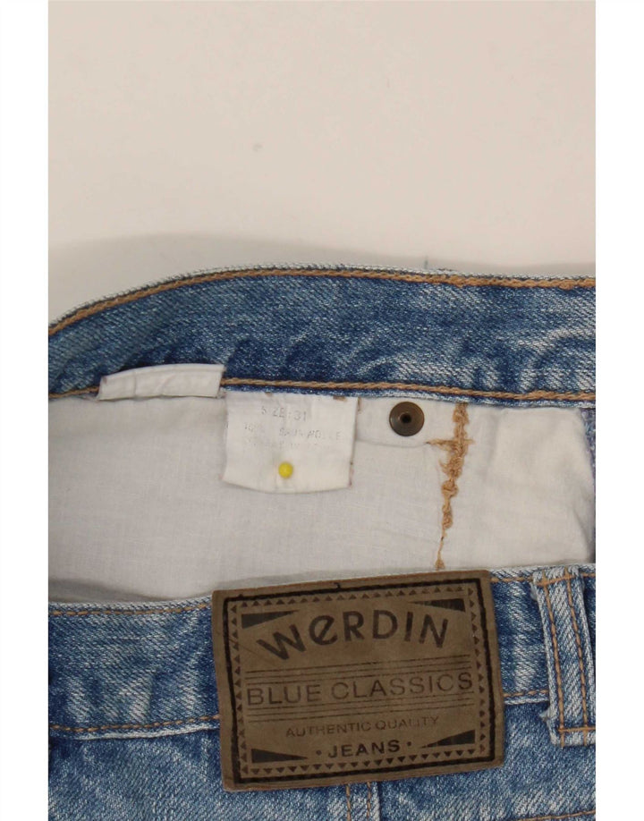 Falda vaquera vintage para mujer W31 Algodón azul medio