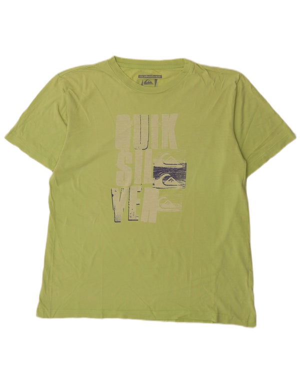 Quiksilver Camiseta Gráfica Hombre Top XL Algodón Verde