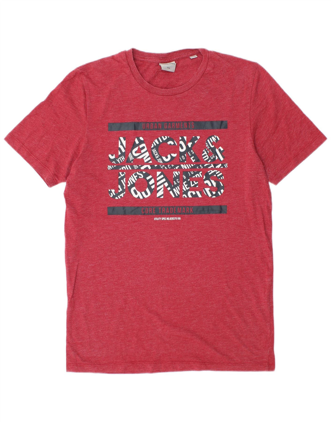 Jack & Jones Hombre Camiseta Gráfica Top Medium Rojo De Algodón Moteado
