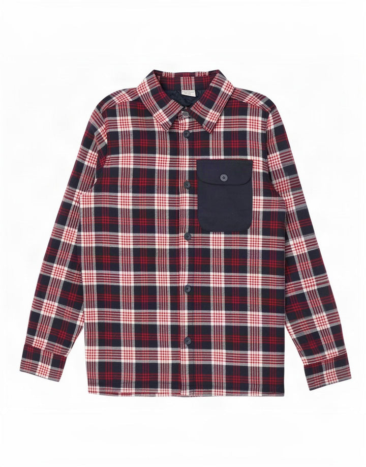 Camisa de franela de leñador para hombre Active Touch Algodón a cuadros azul marino mediano