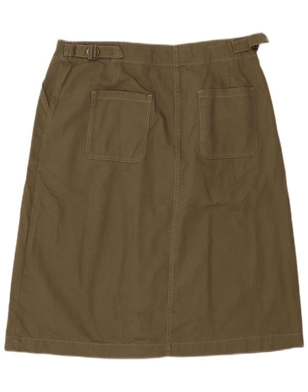 Marks & Spencer Falda Acampanada para Mujer UK 40 Grande W36 Algodón Caqui