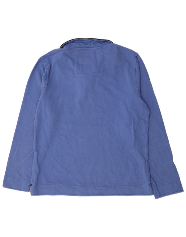 Crew Clothing - Sudadera con cuello y cremallera para hombre, talla XL, algodón azul