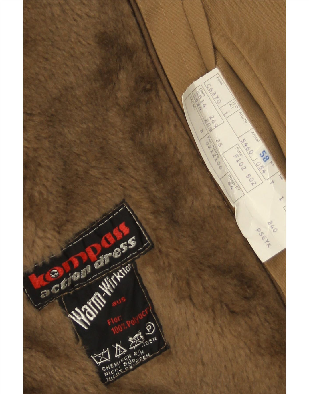 Vintage hombres gabardina EU 58 4XL Beige poliacrílico