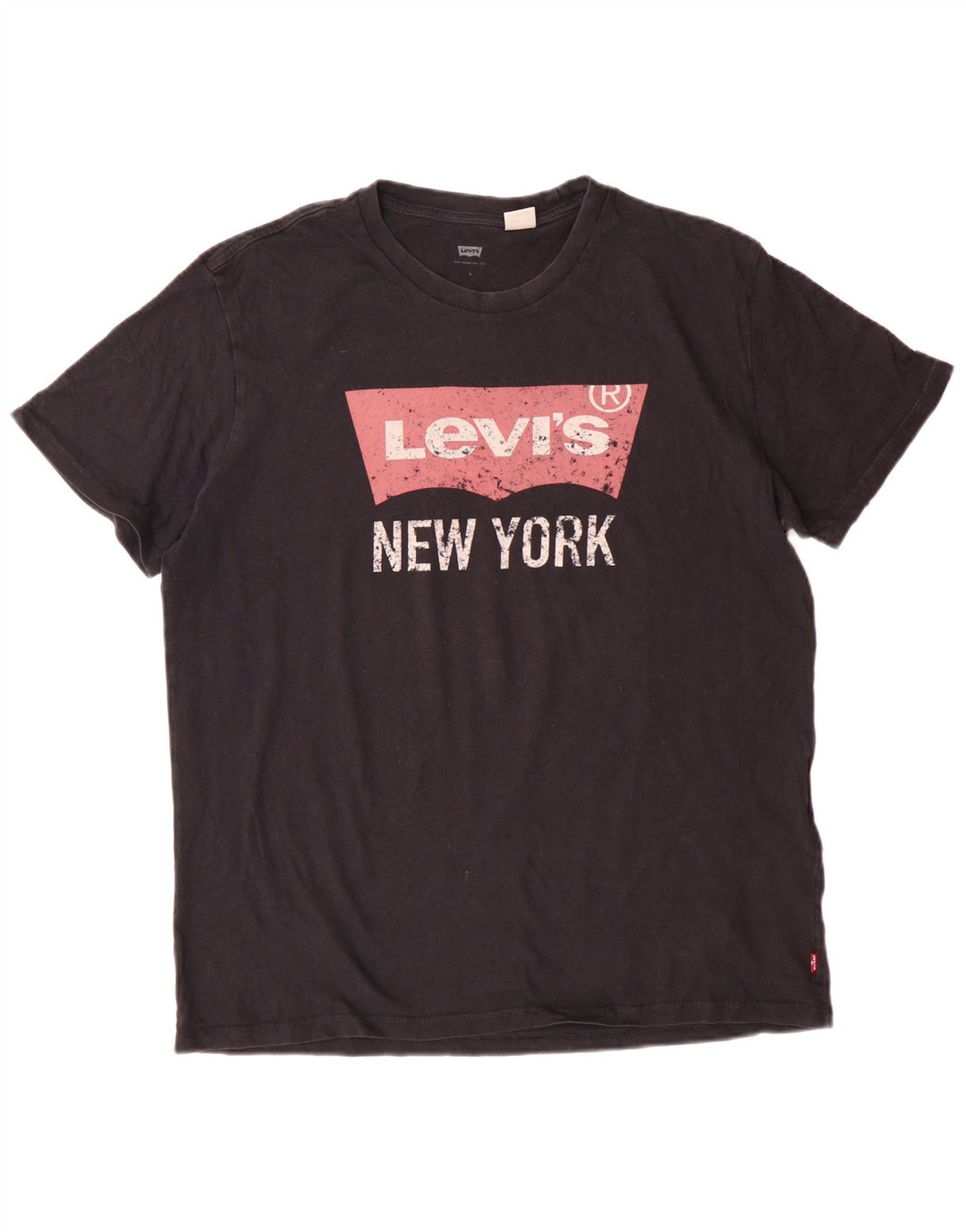 LEVI'S Camiseta gráfica para mujer Top UK 46 Grande Algodón negro