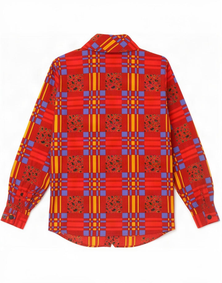 Solange Mondor Blusa para mujer UK 16 Large Red Patchwork