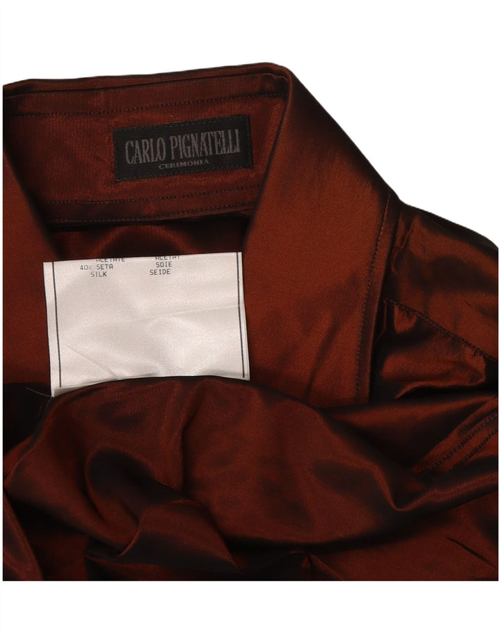 Carlo Pignatelli Camisa para hombre Talla 43 Grande Acetato marrón