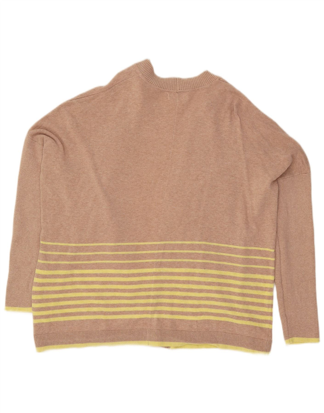 White Stuff Suéter tipo cárdigan extragrande para mujer, talla 42, color beige medio a rayas
