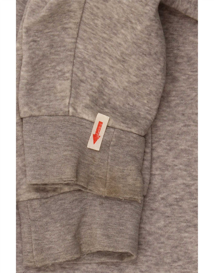 Adidas Hombre Sudadera Con Capucha Y Cremallera Suéter Gris Medio Moteado