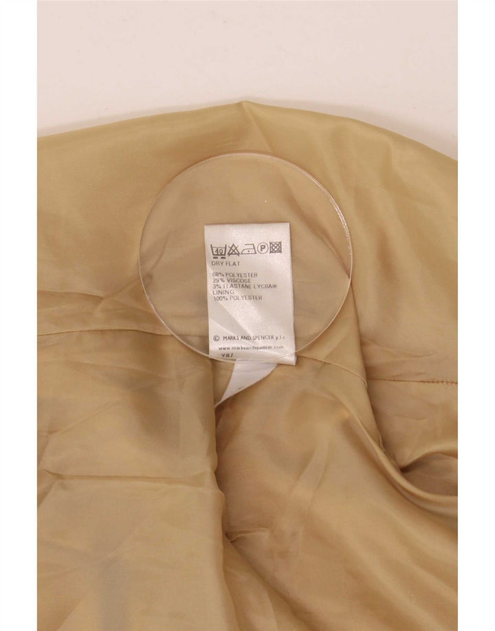 Marks & Spencer Abrigo para mujer UK 8 Small Beige Check Poliéster