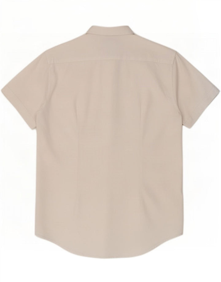 Zara Hombre Camisa Slim Fit Manga Corta Blanco Mediano