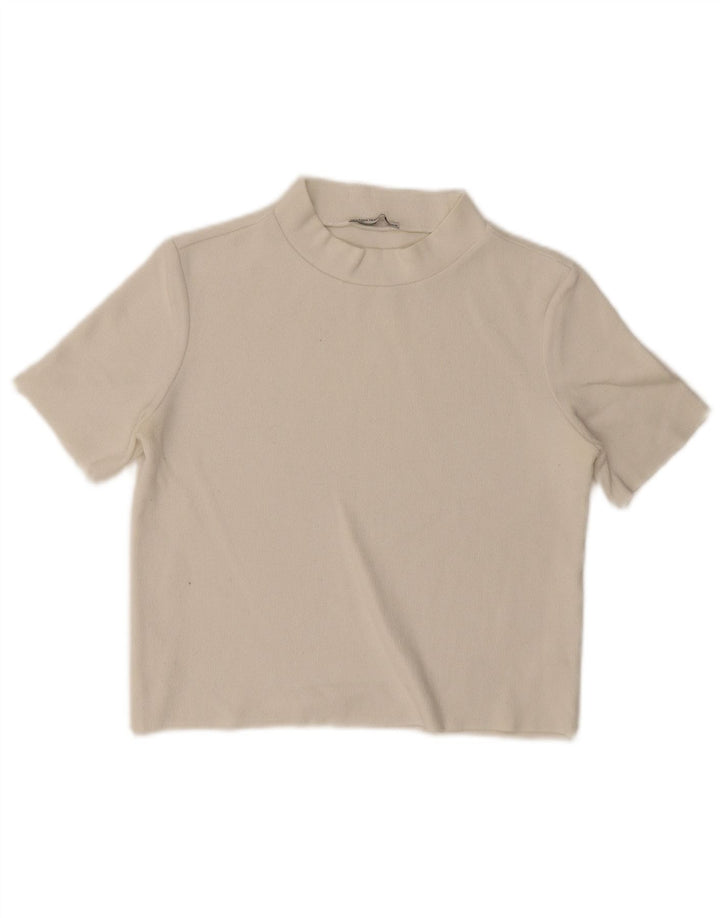 Zara Mujer Trafaluc Crop Top UK 10 Small Off White