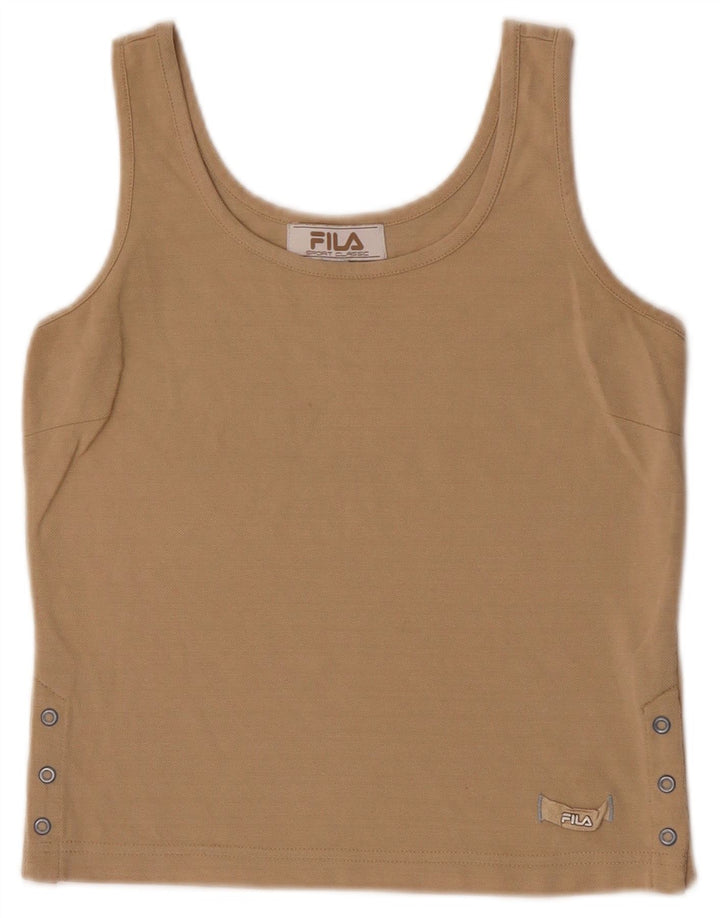 Fila Mujer Crop Vest Top UK 8 Small Marrón