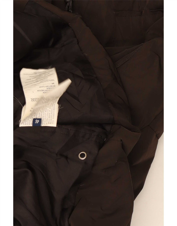 Abrigo Mujer Trussardi Jeans Acolchado Con Capucha IT 46 Large Marrón Poliéster