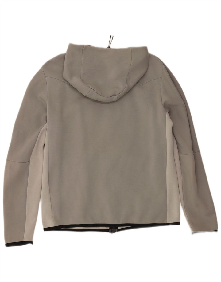 Nike - Sudadera con capucha y cremallera para hombre, algodón gris medio con bloques de color