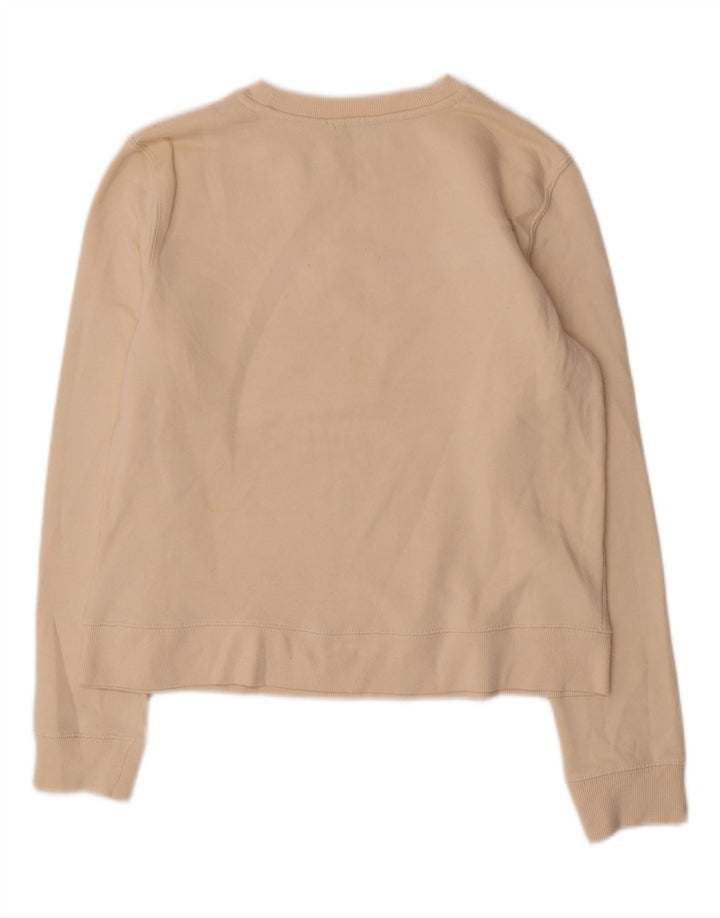 Zara Mujer Sudadera Gráfica Jumper UK 14 Medium Off White Algodón