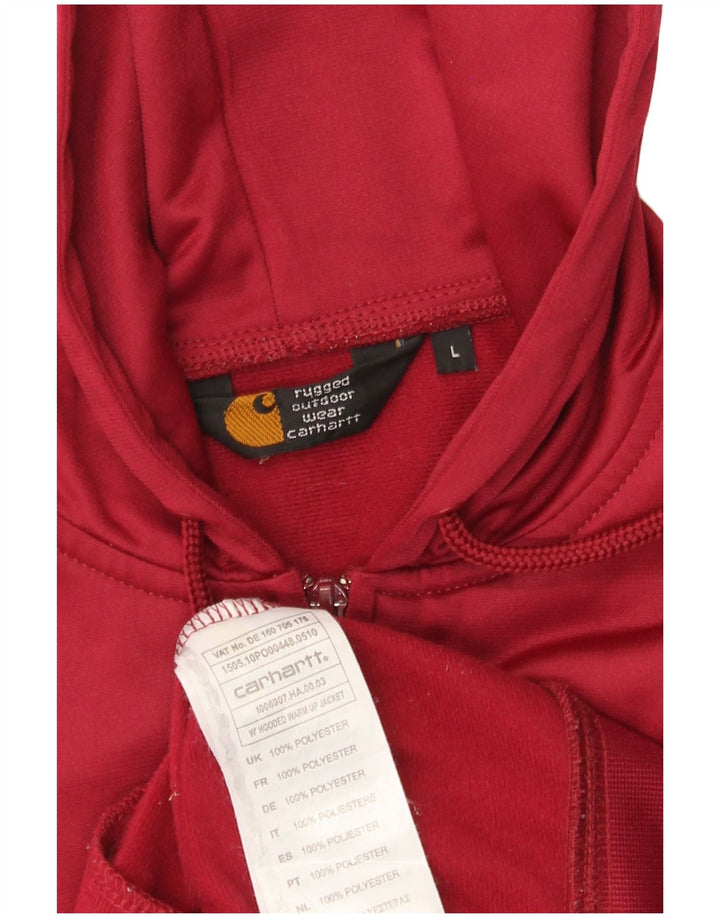 Carhartt - Sudadera con capucha y cremallera para mujer, talla 40, poliéster rojo grande