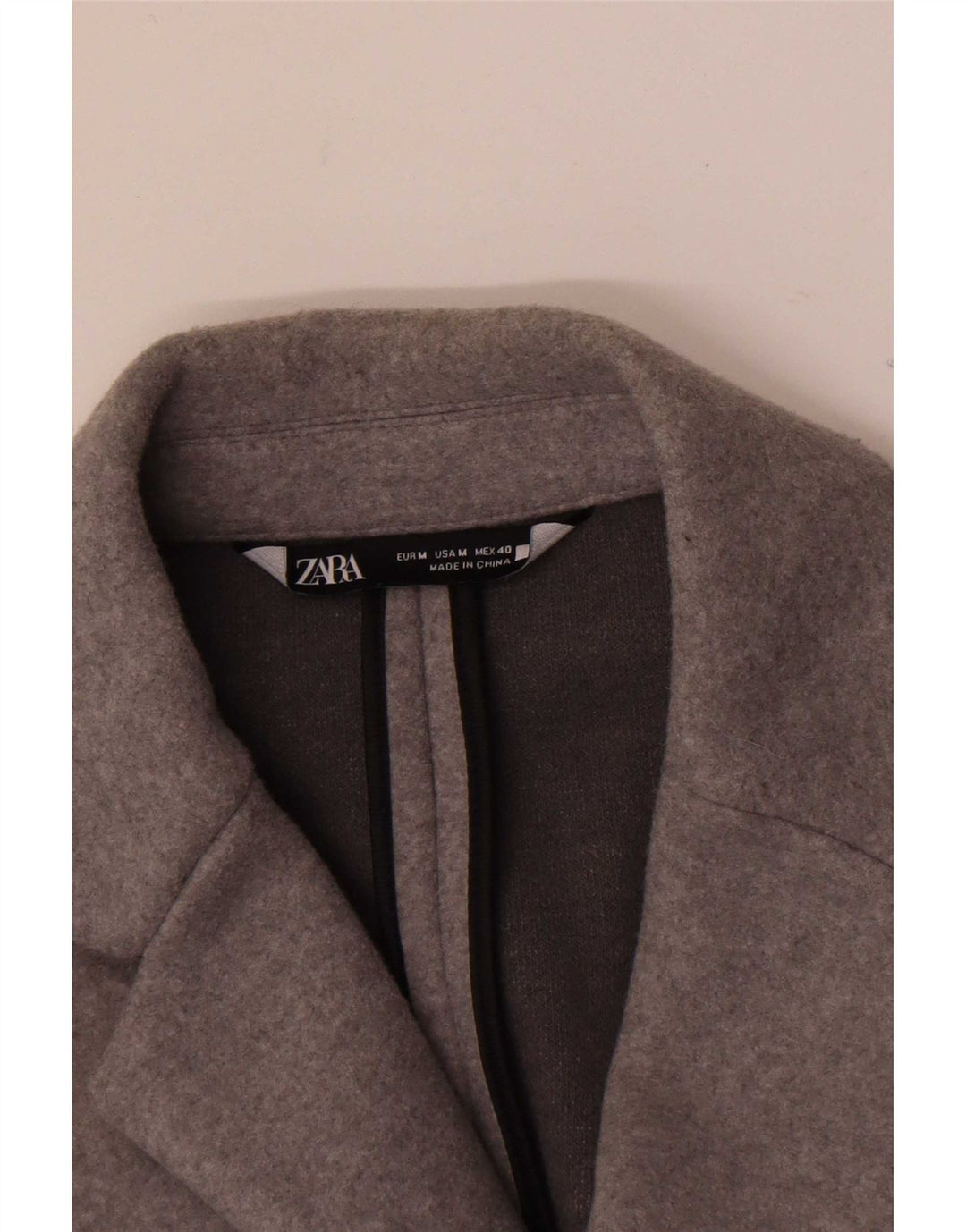 Zara Hombre Abrigo UK 44 Gris Medio