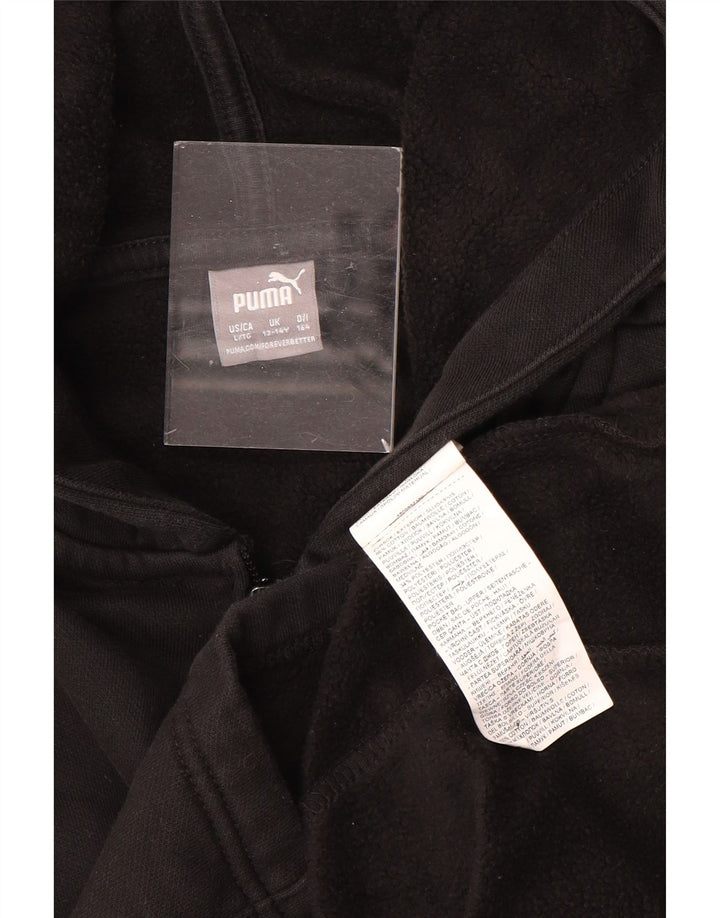 PUMA Sudadera con capucha y cremallera gráfica para niñas 13-14 años Algodón negro