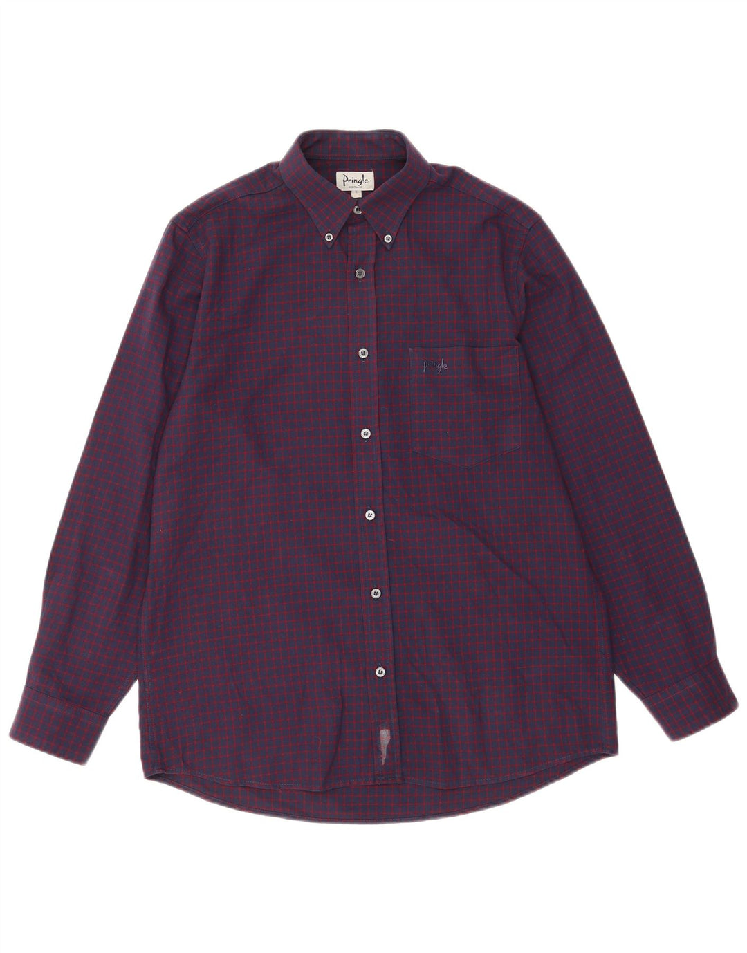 Camisa Pringle para hombre Poliéster a cuadros morado pequeño
