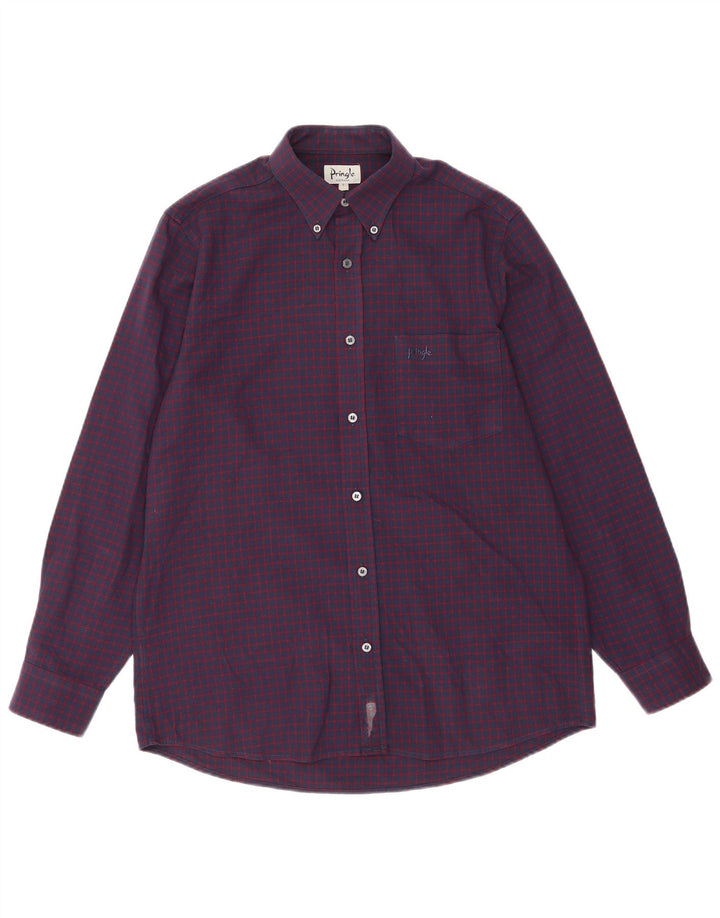 Camisa Pringle para hombre Poliéster a cuadros morado pequeño