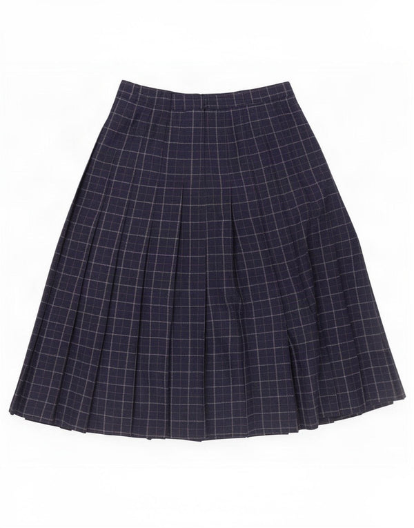 Falda acampanada para mujer St Michael UK 40 Mediana W28 Poliéster a cuadros azul marino