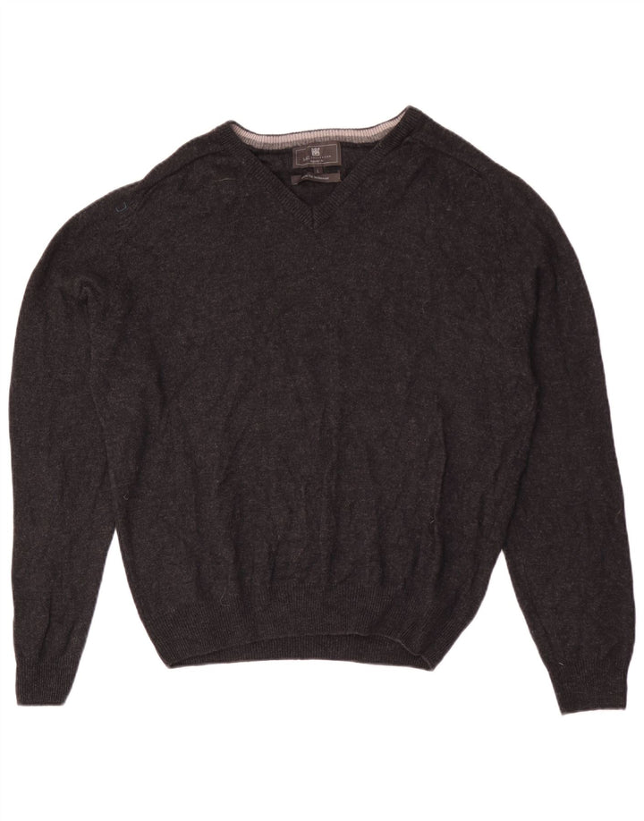 Marks & Spencer Jersey Regular Fit con Cuello en V para Hombre Lana Gris Grande