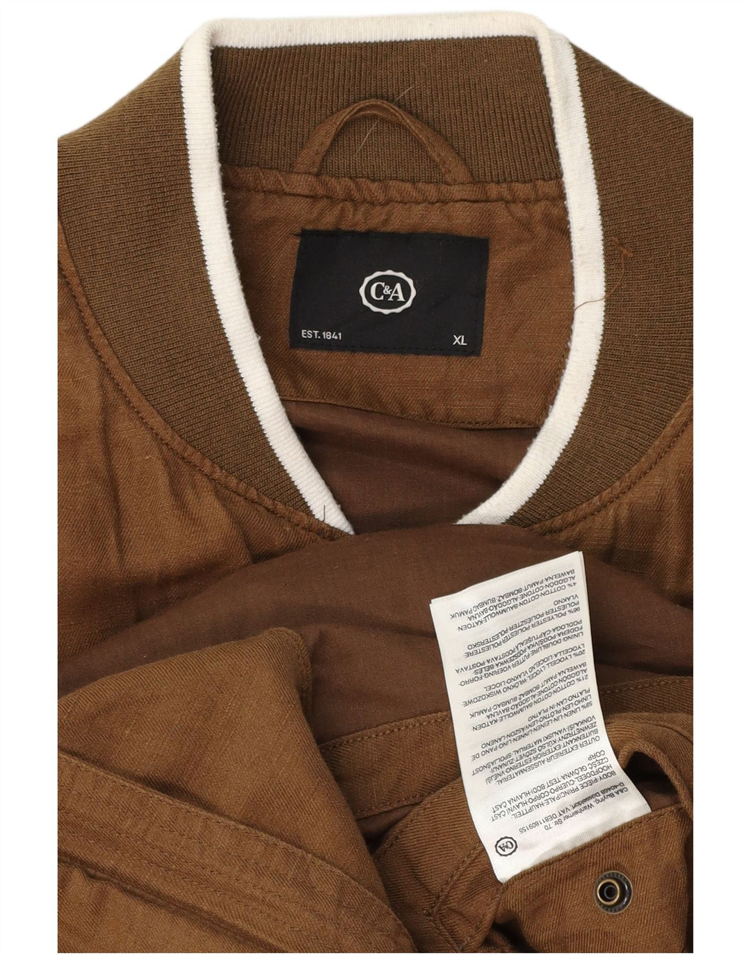 C & A Chaqueta Bomber para Hombre UK 42 XL Algodón Marrón