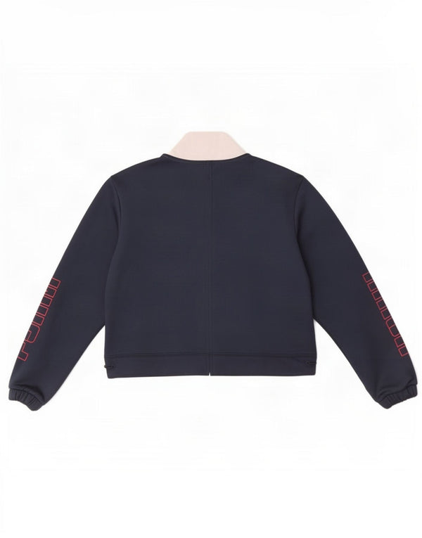 Puma Mujer Crop Graphic Sudadera Jumper UK 6 XS Azul Marino Colorblock