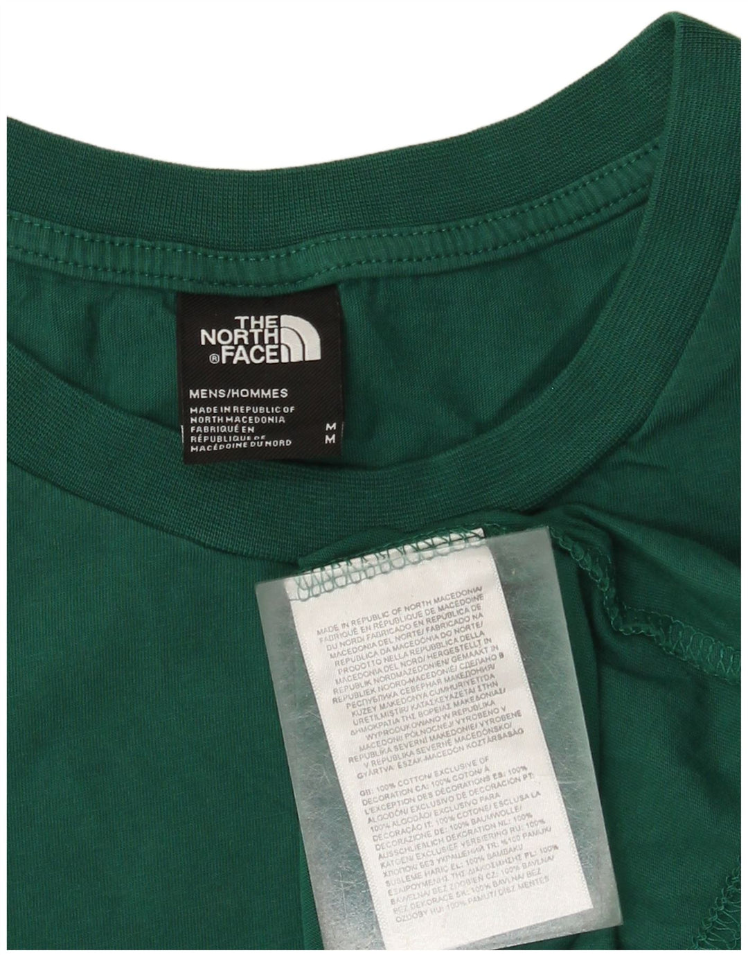 The North Face Hombre Camiseta Gráfica Top Algodón Verde Medio