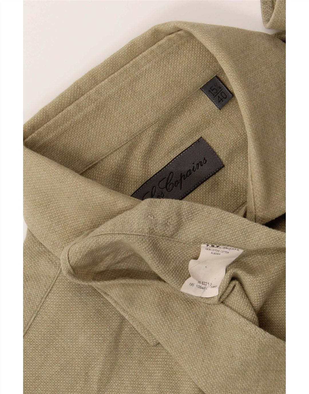 Camisa Les Copains Hombre Regular Fit Talla 15 1/2 40 Algodón Verde Medio