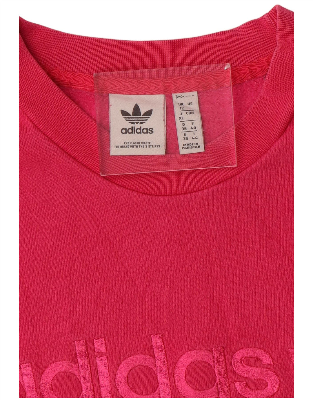 Adidas - Sudadera extragrande con gráfico para mujer, talla 12, color rosa mediano
